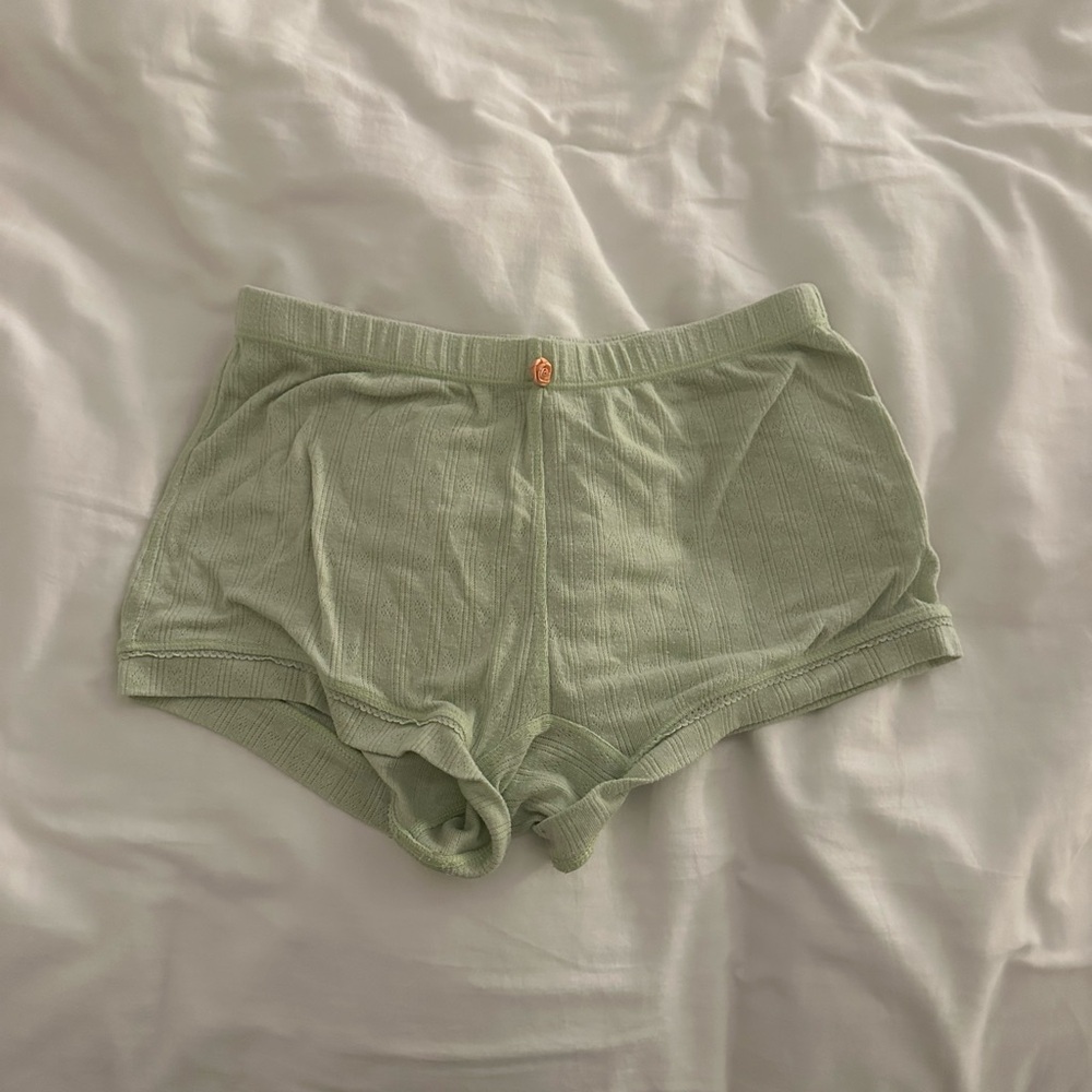 Women's Ribbed Green Shorts Free People